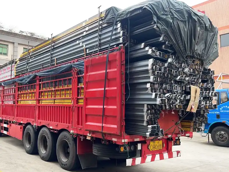 Loaded truck preparing for export shipment to global clients in 2024.
